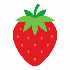 Strawberry vector icon isolated on white background