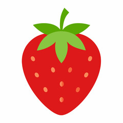 Strawberry vector icon isolated on white background