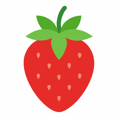 Strawberry vector icon isolated on white background