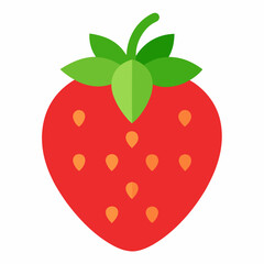 Strawberry vector icon isolated on white background