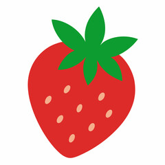 Strawberry vector icon isolated on white background