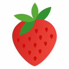 Strawberry vector icon isolated on white background