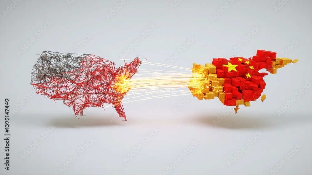Poster eye-catching red and yellow object creating a striking visual contrast with its bright colors and un