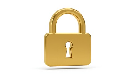 Fototapeta premium 3D golden lock with rounded top, privacy and protection concept
