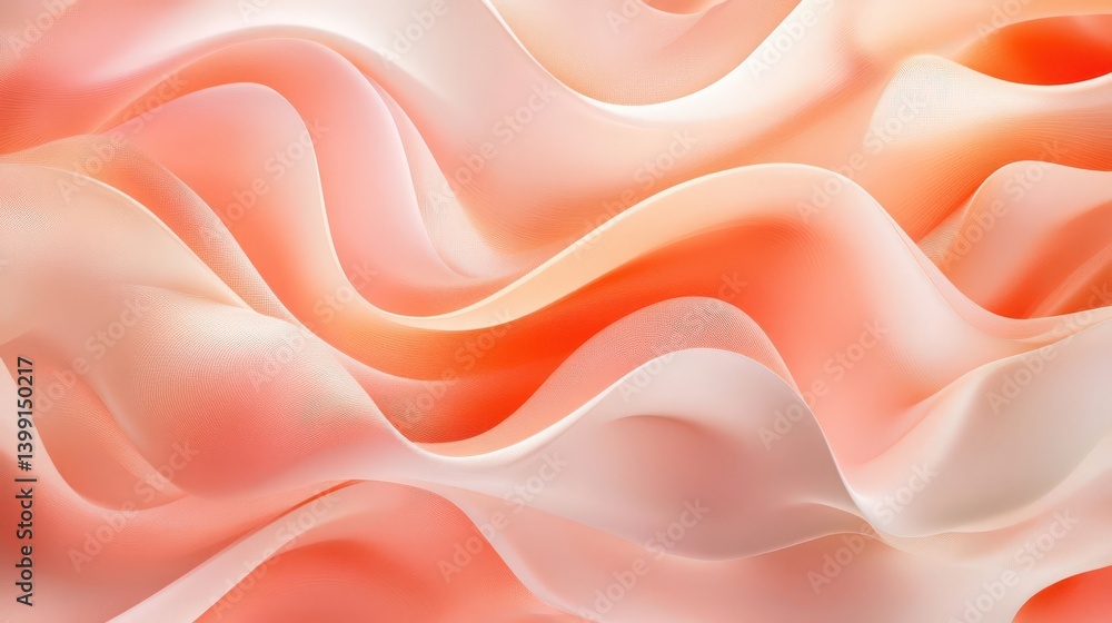 Aufkleber elegant abstract background featuring soft orange and pink waves in a warm color palette. high-resol
