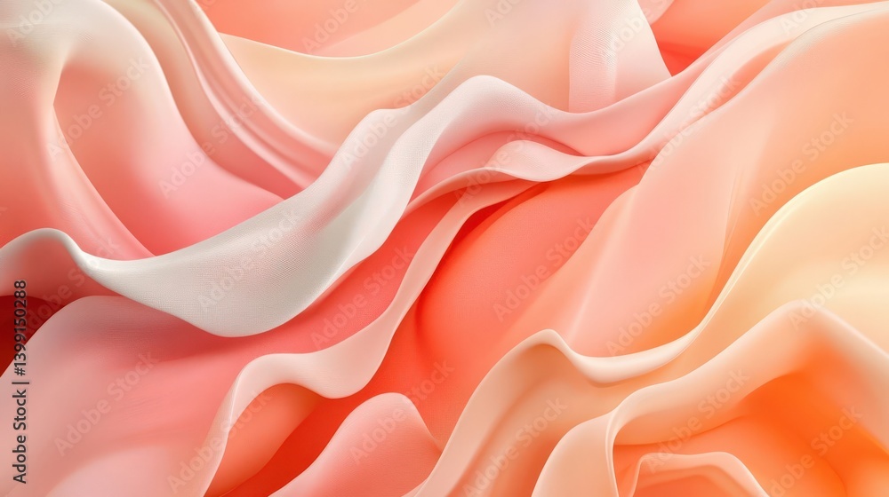 Aufkleber elegant abstract background featuring soft orange and pink waves in a warm color palette. high-resol