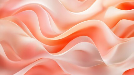 Fototapeta premium Elegant abstract background featuring soft orange and pink waves in a warm color palette. High-resolution illustration ideal for presentations and design projects.
