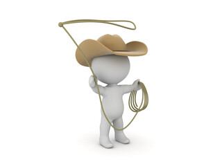 3D Character cowboy with lasso