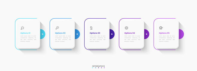 Vector Infographic label design template with icons and 5 options or steps. Can be used for process diagram, presentations, workflow layout, banner, flow chart, info graph.