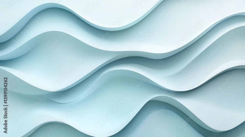 Aufkleber abstract light blue background featuring smooth, wavy lines in a minimalistic flat design. high-reso