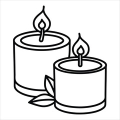 Organic Soy Wax Candles, Vector illustration of isolated black and white with coloring candles