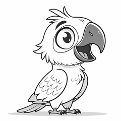 Fototapeta premium Hand drawn of Cockatoo parrot in zentangle style for Adult coloring book page, shirt design effect, logo, tattoo and decoration.Vector illustration.