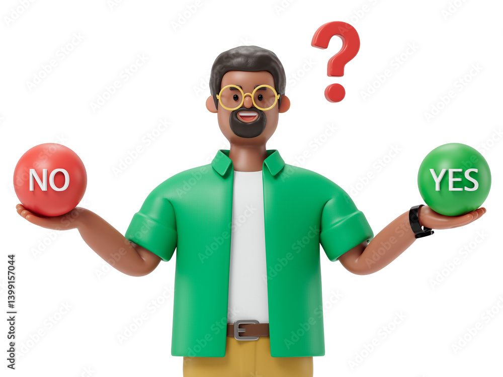 Poster a man holds a red ball with 