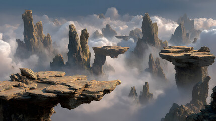 Abstract cityscape in soft focus with hazy atmosphere