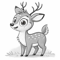 deer with a red heart coloring book