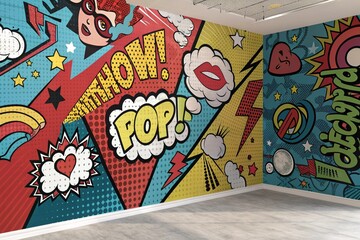 Wallpaper in pop art grafity style - generated by ai