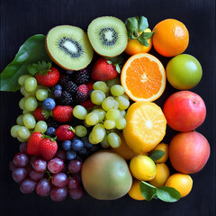 Assorted healthy fruits