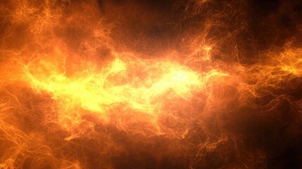 Dynamic Abstract Background of Fiery Orange and Yellow Light Effects Intertwined with Dark Shadows