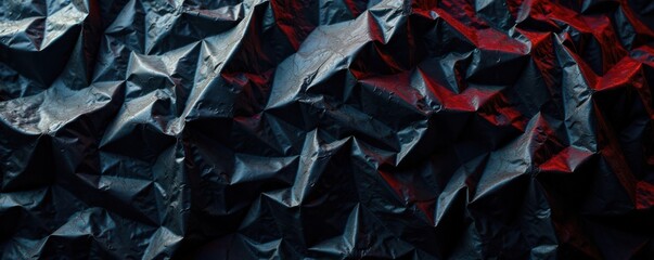 wrinkled plastic wrap texture on black background, plastic, artificial