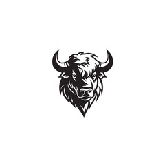 Obraz premium Stylish Buffalo Vector Logo with Horns