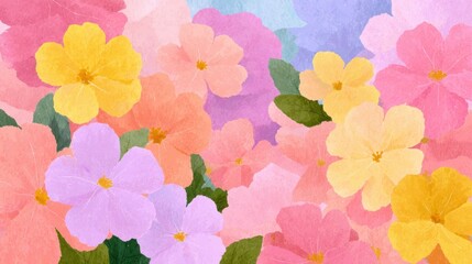Fototapeta premium Playful springtime pastel flower design