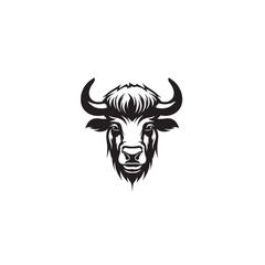Simple Buffalo Head Vector Logo Icon