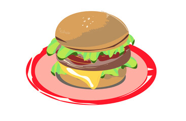 ハンバーガのイラスト