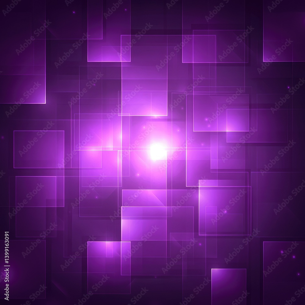 Poster abstract digital background featuring a vibrant explosion of purple and pink geometric shapes. creat