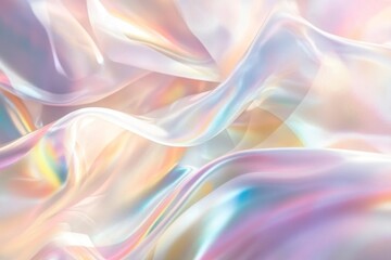 Obraz premium Flowing iridescent fabric. Soft pastel colors. Delicate folds