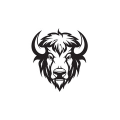 Obraz premium Flat Buffalo Vector Emblem Design