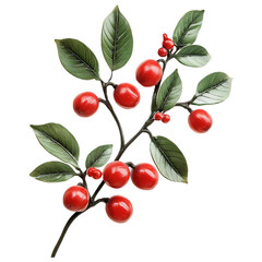Fresh Ackee Fruit branch Isolated on transparent background