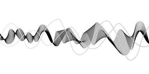 Fototapeta premium Abstract white paper wave background and abstract gradient and white wave curve lines. Abstract digital smooth white and grey curve wavy lines wave graphic thin white background design. use for banner