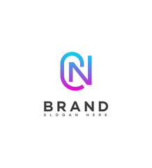 Modern Gradient CN Logo Design Brand Identity Template