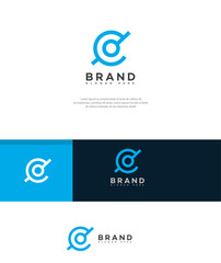 Modern Blue Circle Brand Logo Design Template Variations