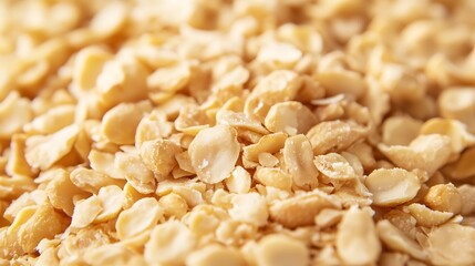 Close-Up View of Raw Shelled Peanuts with Delicate Texture and Natural Color Variation