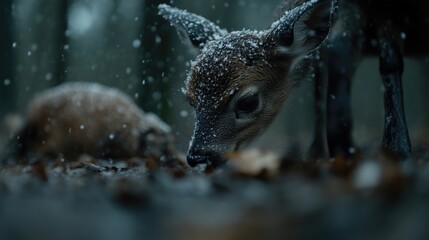 Obraz premium Fawn in Winter