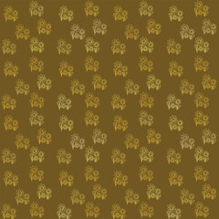 Elegant Golden Floral Outline Vector - Subtle Botanical Pattern for Sophisticated Designs