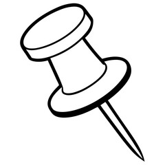 vector illustration of push pin