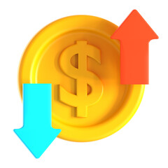 business cash flow 3d icon illustration