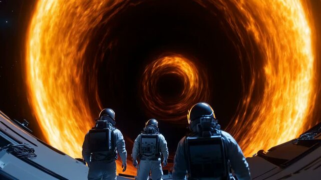 Astronauts Engaging in the Exploration of a Cosmic Phenomenon A Stunning and Captivating Visualization of Space