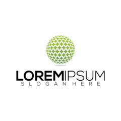 modern circle american flag logo