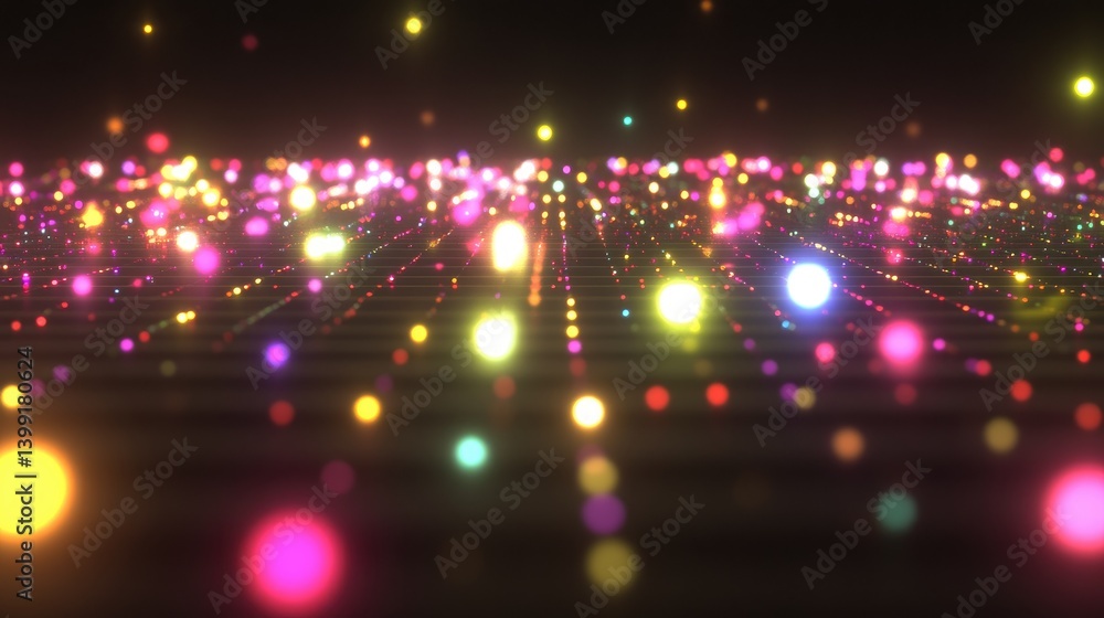 Poster a glowing d stock chart with sharp market spikes and dips, set against a dark background with bright