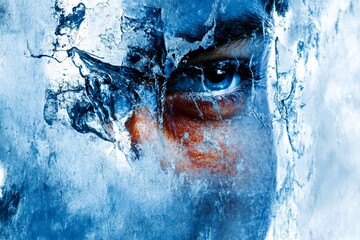 Fototapeta premium Metaphorical cocaine feelings of a mental illusion. Health problem and brain. Brain fog. Blurry vision. Hallucination - due to cocaine: abstract image of physical state. Confused vision.