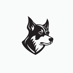 Simple Dog Line Art Logo Vector File