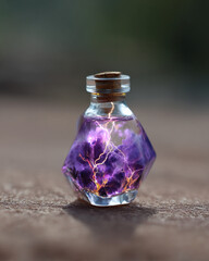 Small potion bottle with storm cloud and lightning