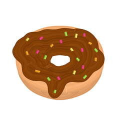 donut chocolate frosting with colorful sprinkles isolated transparent PNG