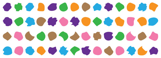 Set of colorful Blob shape. Irregular random shapes. Abstract blotch. Collection of modern forms design Colorful blobs shape, icon. vector Illustration