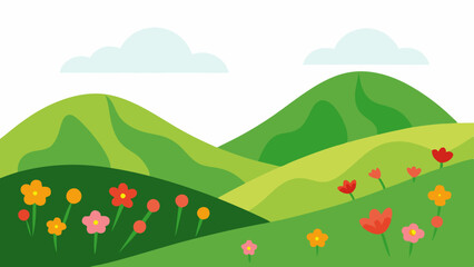 Obraz premium Hills covered in wildflower