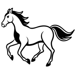 Obraz premium Horse silhouette of floral ornament