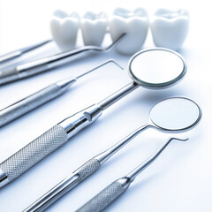 dental tools on white background